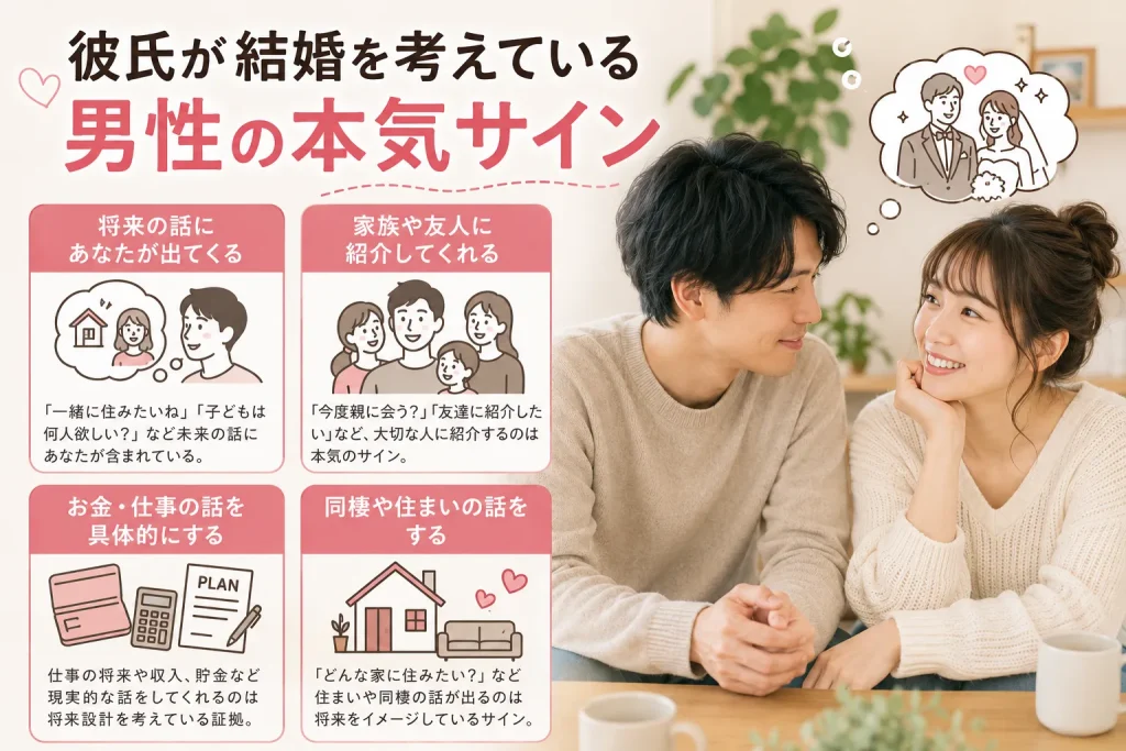 彼氏が結婚を考えている男性の本気サインをイメージしたカップルの様子