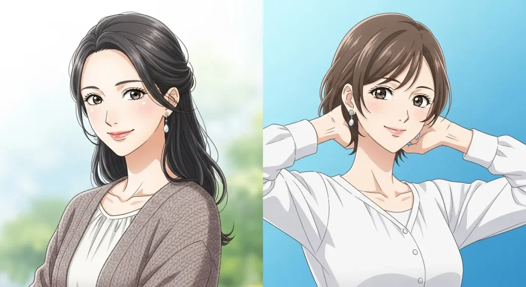 優しく落ち着いた雰囲気と柔らかい表情を持つ新潟女性の性格や特徴を表したイメージ"