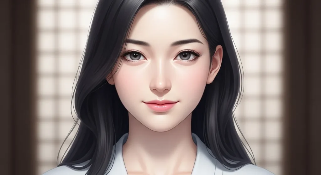 整った顔立ちとナチュラルな美しさを持つ新潟女性の特徴を表した上品な美人イメージ