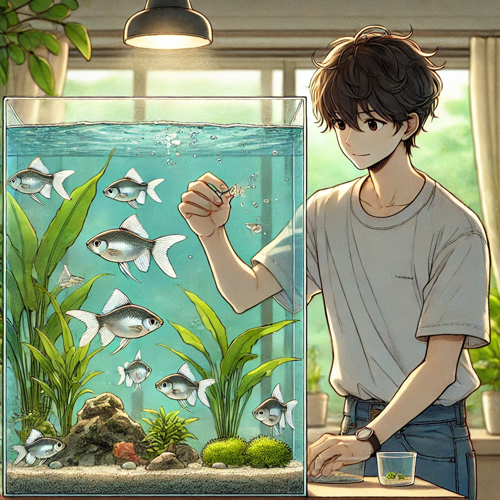 ドクターフィッシュの飼育環境における食事管理：水槽内での食性とケア