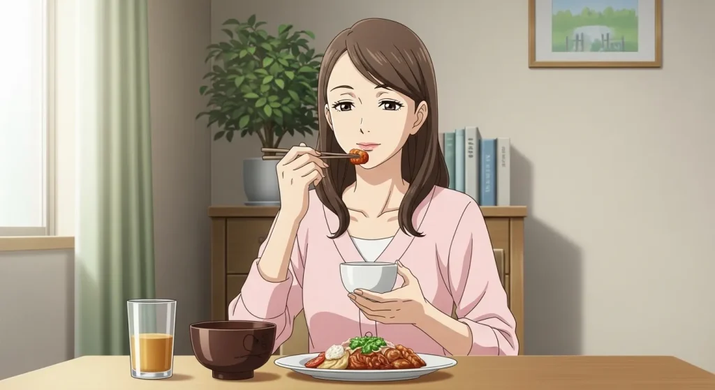 一人で食事したくなる心理5つ｜自分のペースで食事を楽しむ女性の様子