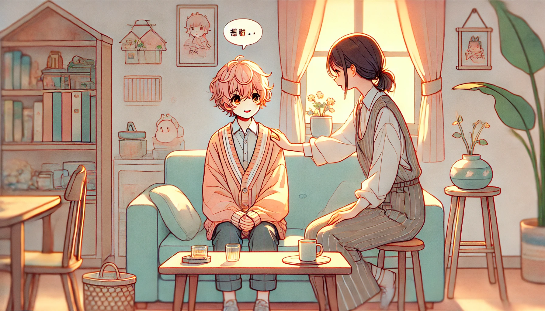 明るいけど繊細な人との接し方を描いたイラスト