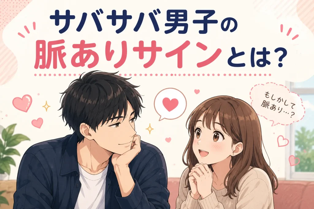 サバサバ男子が自然体で女性に好意を示している脈ありサインの恋愛イラスト