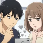 グレーのハートの意味とは？男女の心理や恋愛の意味を考える男女と灰色ハートのイラスト