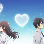 透明なハート💟🤍🩵の違いと恋愛心理を表現した男女と3つのハートのイラスト