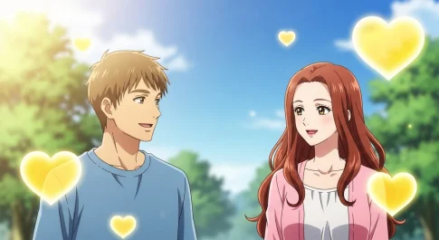 黄色ハートの意味を恋愛やSNSの視点から解説するイメージイラスト