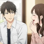 大人しいけど面白い男性が女性を笑わせているカフェでの会話シーン