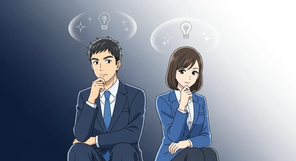 大人しいのにすごい理由｜静かに考え内面で成長する男女のイメージ