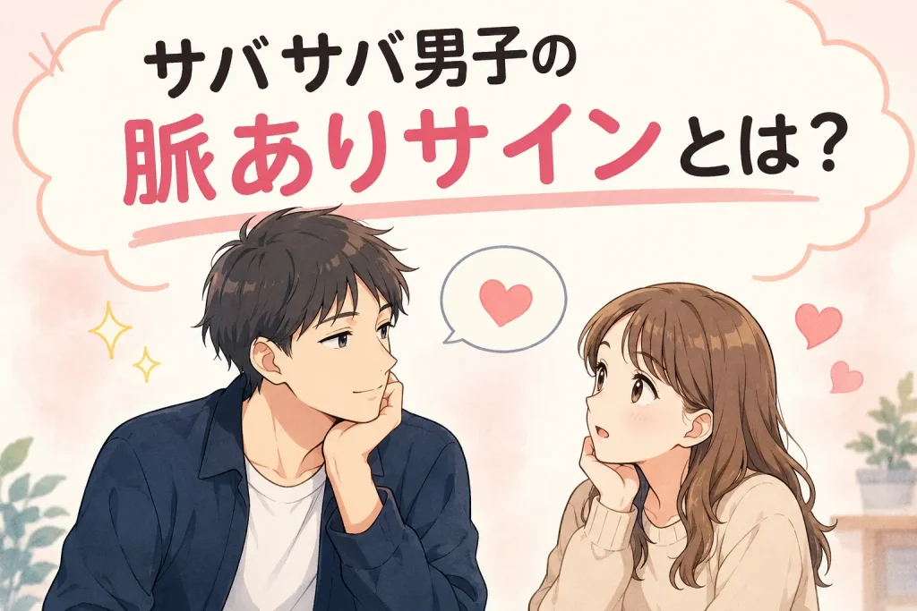 サバサバ男子が女性に自然体で好意を示している様子を描いた恋愛イラスト