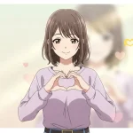 両手で🫶手ハート絵文字の形を作りながら微笑む女性のアニメイラスト。背景には柔らかいハートが浮かび、女性の本音や優しい気持ちを象徴している。