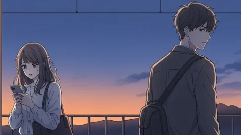 距離を置く3ヶ月男性心理に悩む男女のすれ違いを描いたアニメイラスト