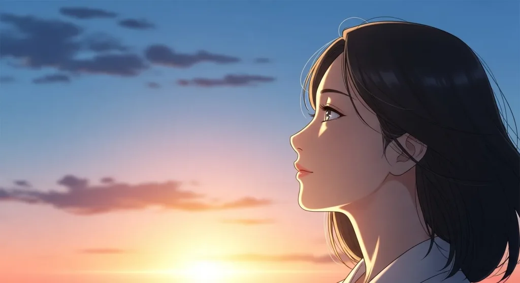 返信が遅い男性との関係を見極めて前向きな気持ちになる女性のイラスト