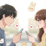 動物絵文字でやり取りする男女｜恋愛心理と脈ありサインのイメージ