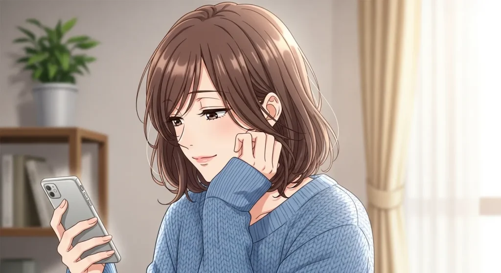 好きな人から既読無視された後に落ち着いて対処を考える女性のイメージ