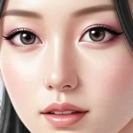 秋田美人の特徴である印象的な目元と通った鼻筋を表現した女性のイラスト