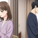 返信が遅い男性に不安を感じる女性とスマホを見る男性の心理的な距離感を表したイラスト