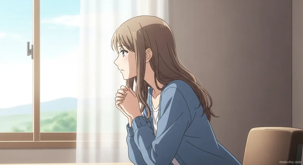 仲直り後に彼氏の気持ちがわからず将来を考えて悩む女性の様子