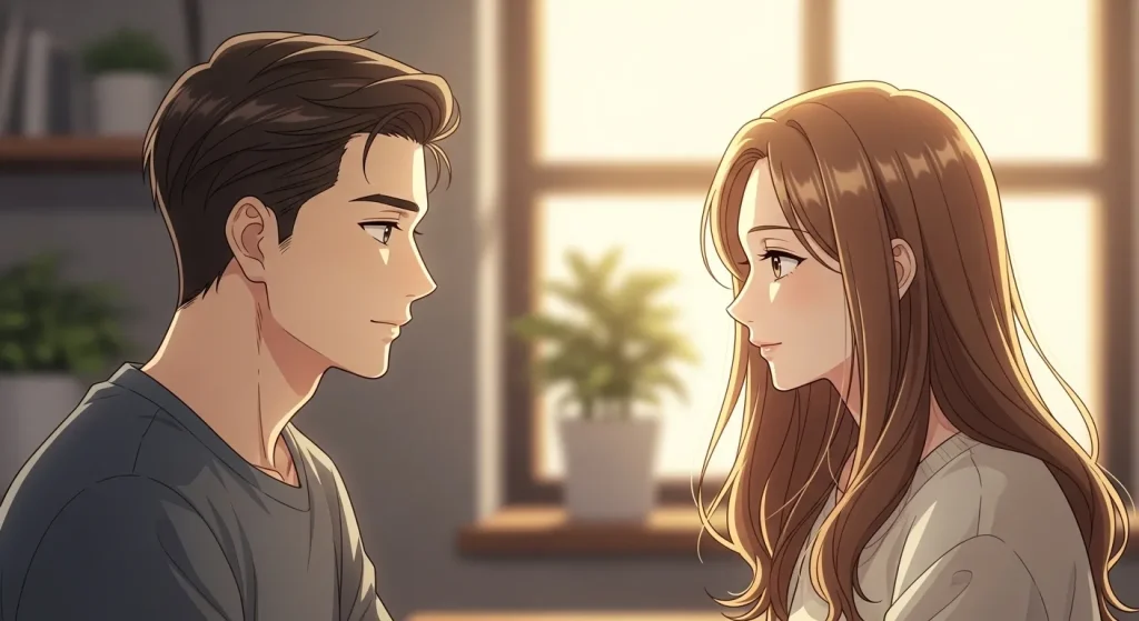 喧嘩後でも向き合って関係修復を目指す男女の様子