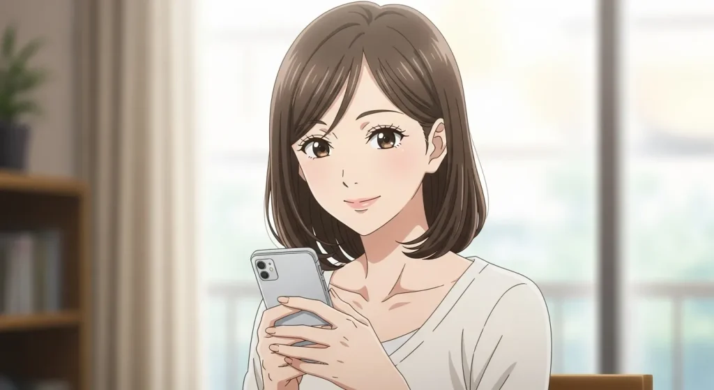 会う日を決めない男性への対処法を考えながらスマホを持つ女性のイメージ画像