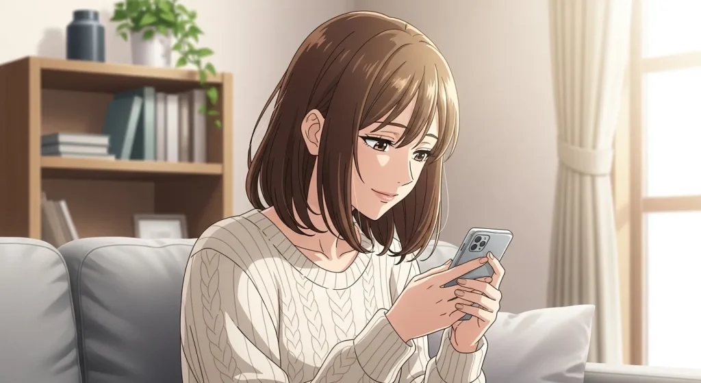 会う気ないのに会いたいと言う男への正しい対処法を考える女性のイラスト