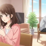喧嘩後にLINEを見て不安になる女性と距離を置いて考え込む男性のイラスト｜無視する男性心理のイメージ
