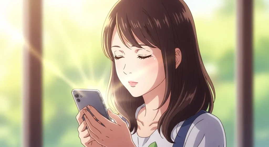 喧嘩後に連絡がこないとき冷静に対応しようとする女性のイラスト