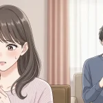喧嘩後に連絡がこない不安を抱える女性とスマホを見て悩む男性の心理を表したイラスト