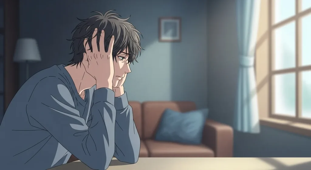 喧嘩後に彼女との関係に悩み距離を置こうと考えている男性の心理イメージ