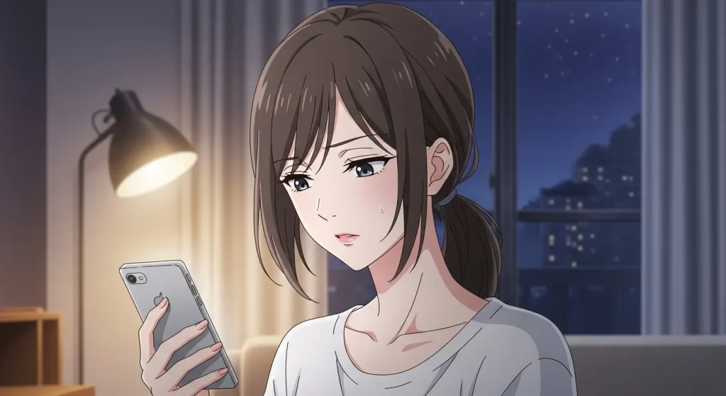 付き合う前に次の約束をしない男が脈ありか脈なしか悩む女性のアニメイラスト