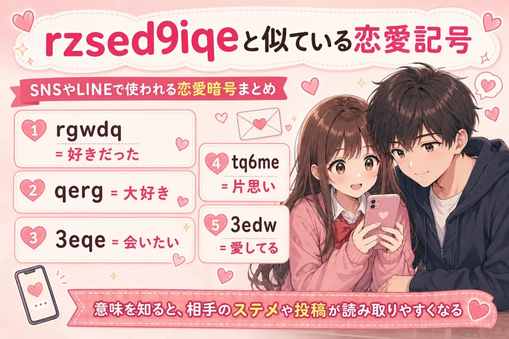 rzsed9iqeと似ている恋愛記号の意味まとめ