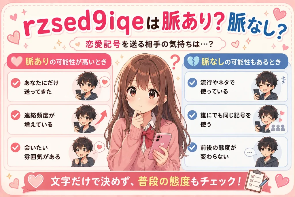 rzsed9iqeは脈ありか脈なしかを判断するポイント