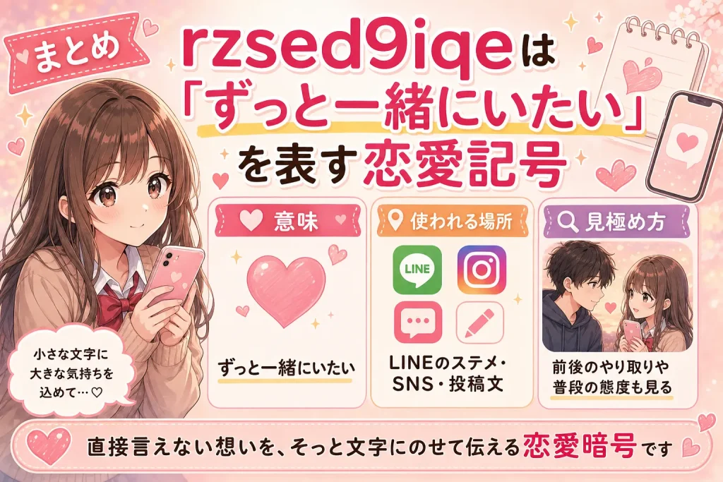 rzsed9iqeは「ずっと一緒にいたい」を表す恋愛記号であることのまとめ