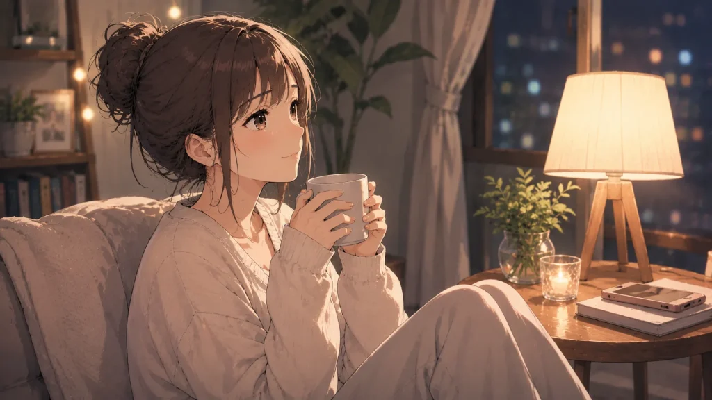 忙しいと言われた後に自分の時間を大切にして気持ちを整える女性のイラスト