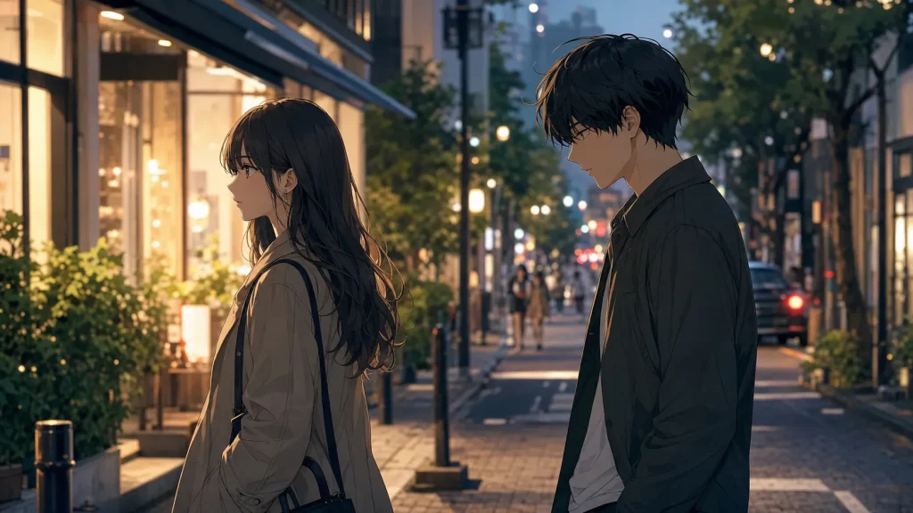 サバサバ彼女の態度が冷めているのか迷う男性のイラスト