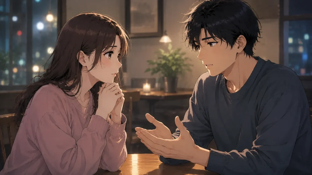 本当に忙しい場合とフェードアウトの違いを見極めようと話し合う男女のイラスト